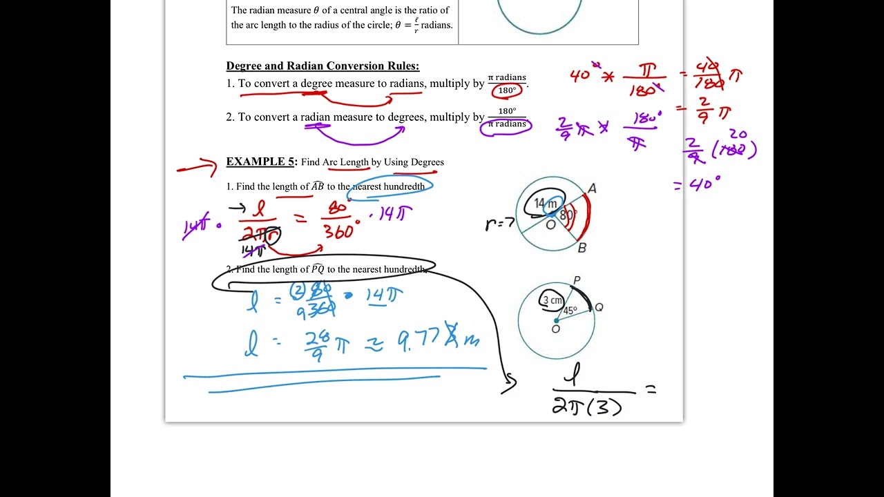 Notes 10 2 #2 Measuring Angles and Arcs