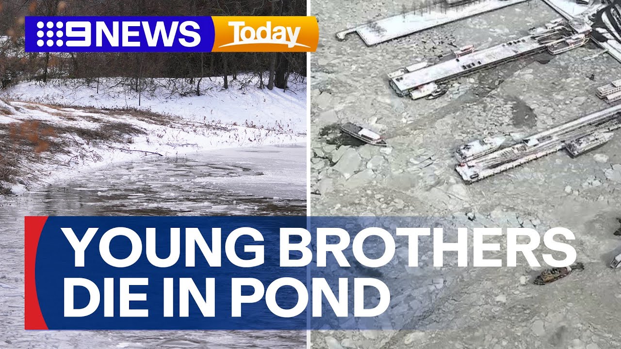 Three child brothers die in frozen pond during US winter storm | 9 News Australia