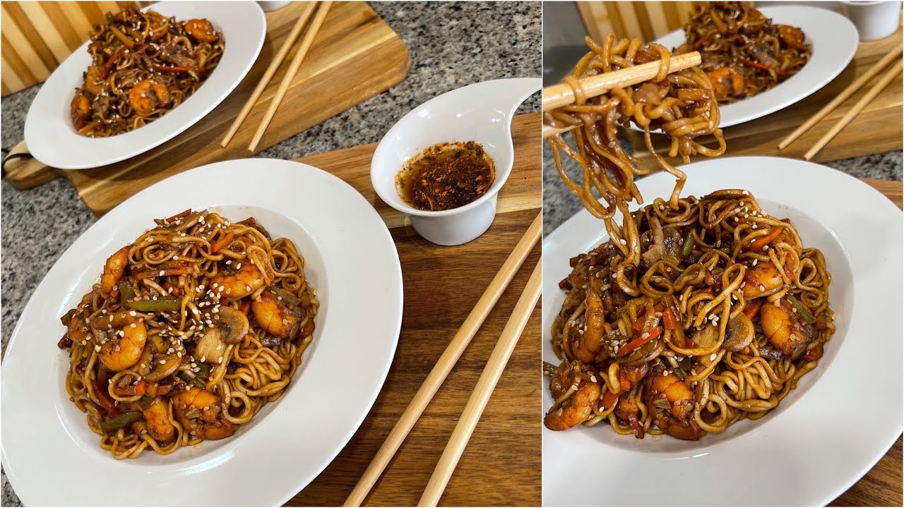 نودلز وصفة اسيوية سهلة التحظير لذيذة او كتوجد في دقائق🥢🍜👌🏼