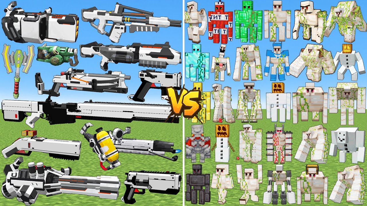 What TaCZ Galactic Gun Can Defeat The Most All Golem Family in Minecraft?