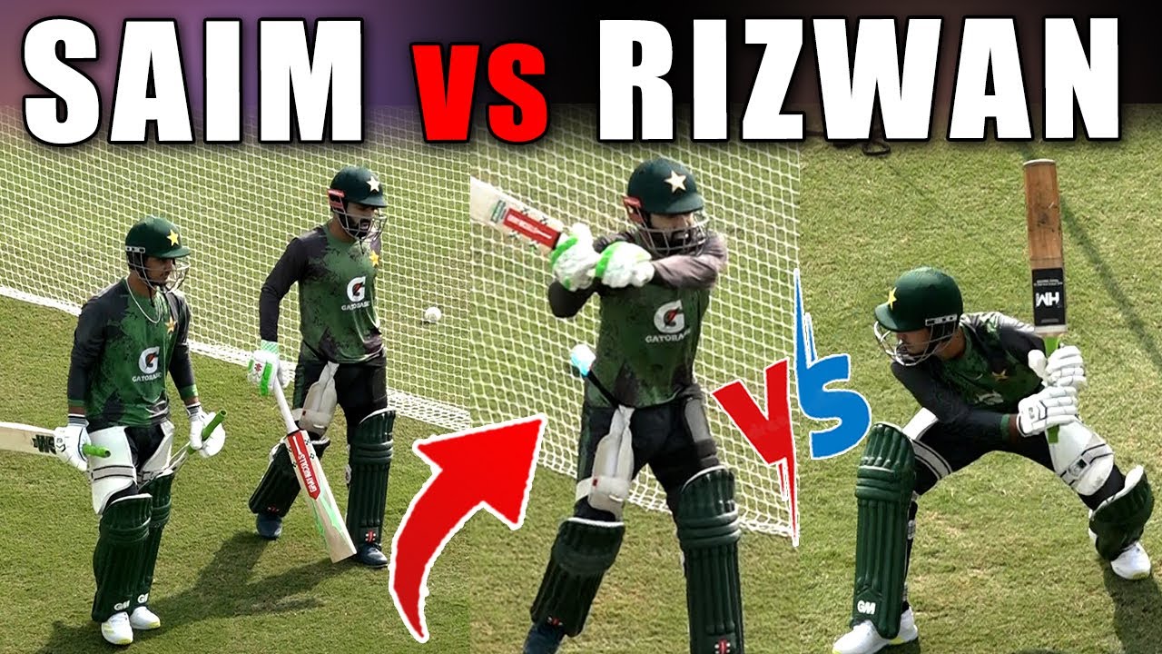 Saim Ayub vs Mohammad Rizwan Knocking Practice at Iqbal Stadium Faisalabad