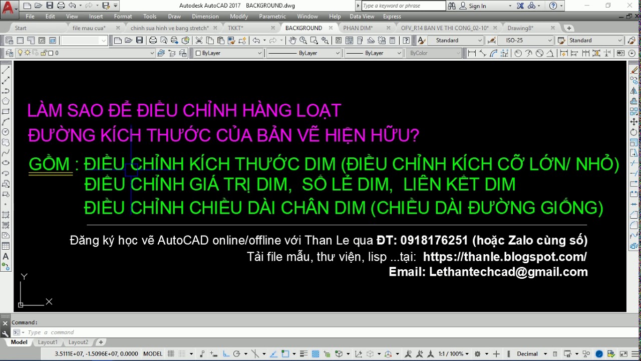 VẼ CAD PHẢI BIẾT LỆNH DIMSCALE ĐỂ CHỈNH ĐƯỜNG KÍCH THƯỚC TO HOẶC NHỎ CỦA BẢN VẼ AUTOCAD
