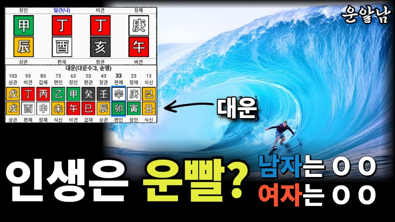 인생은 운빨 성공과 실패를 가르는 대운 보는 법 / 남자는 O O  여자는 O O 이 있으면 대박