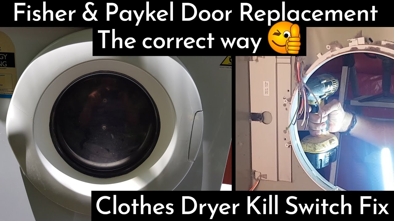 Замена дверцы сушилки для одежды Fisher and Paykel 2.0, ремонт выключателя аварийного отключения,...