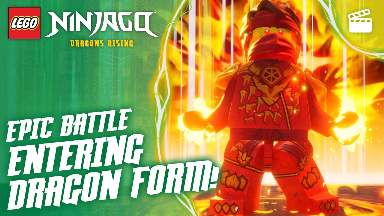 🐉🥷 Green & Red Ninja Dragon Form Battle! | Season 4 | Episode Clip | LEGO NINJAGO: Dragons Rising