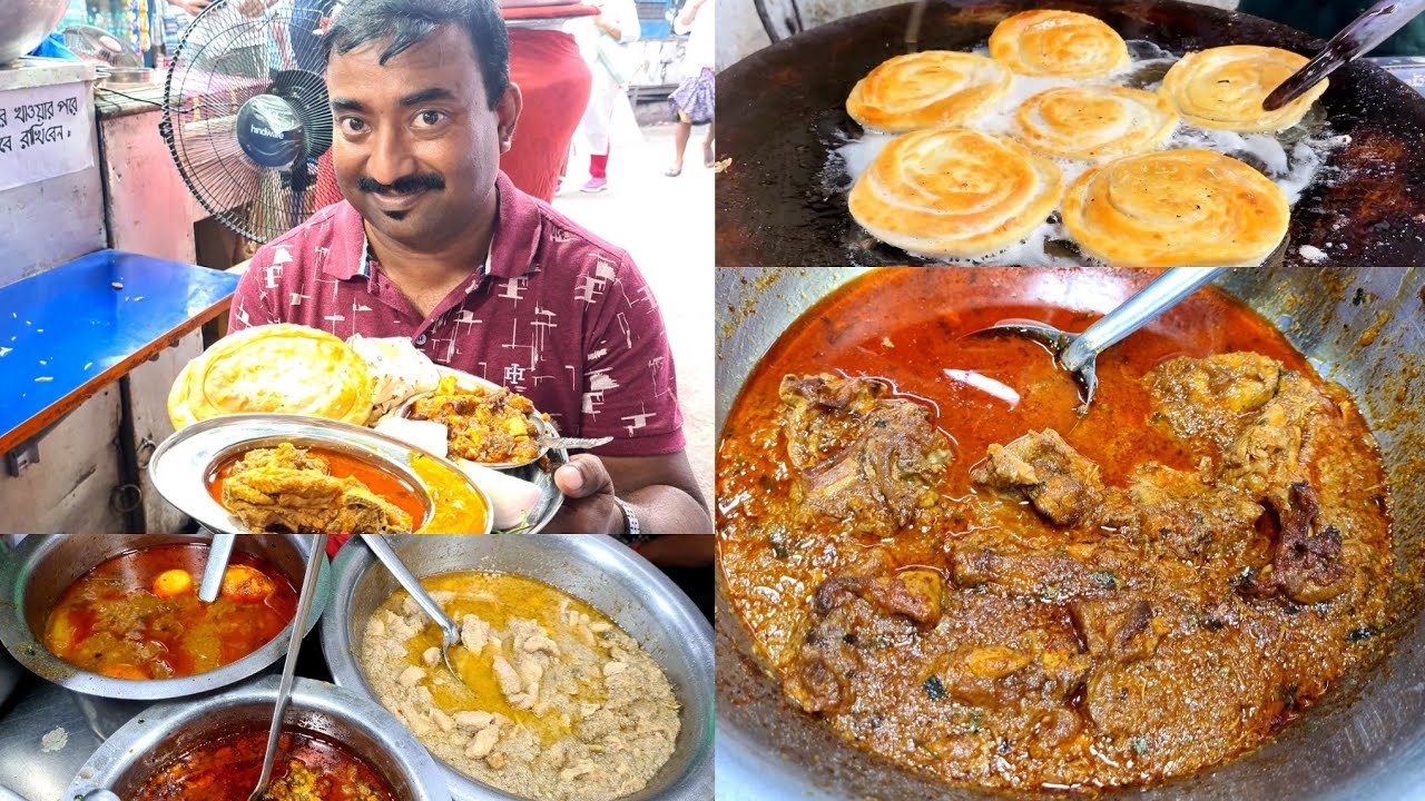 SEALDAH street food।, শিয়ালদাহতে 7 টাকায় টিফিন। চিকেন ভর্তা, রুমালি রুটি, লাচ্ছা পরোটা খেলাম।