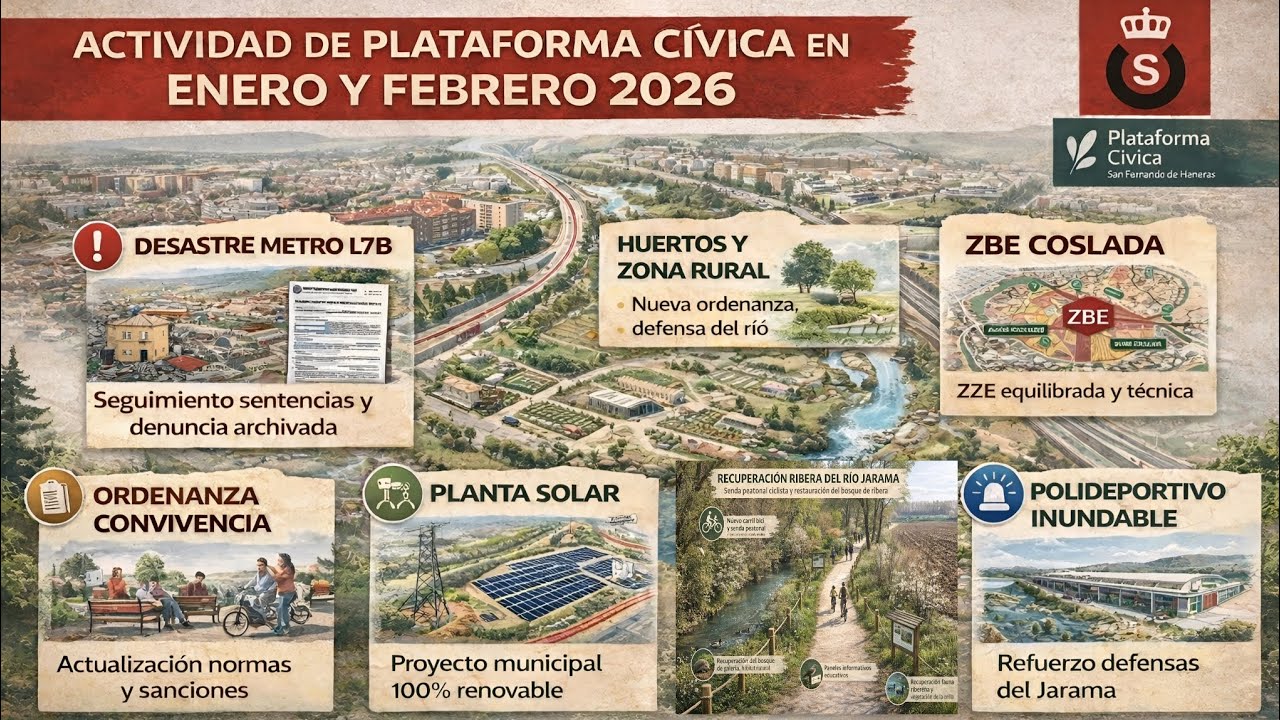 BALANCE DE ACTIVIDADES ENERO-FEBRERO 2026. Plataforma Cívica San Fernando de Henares.