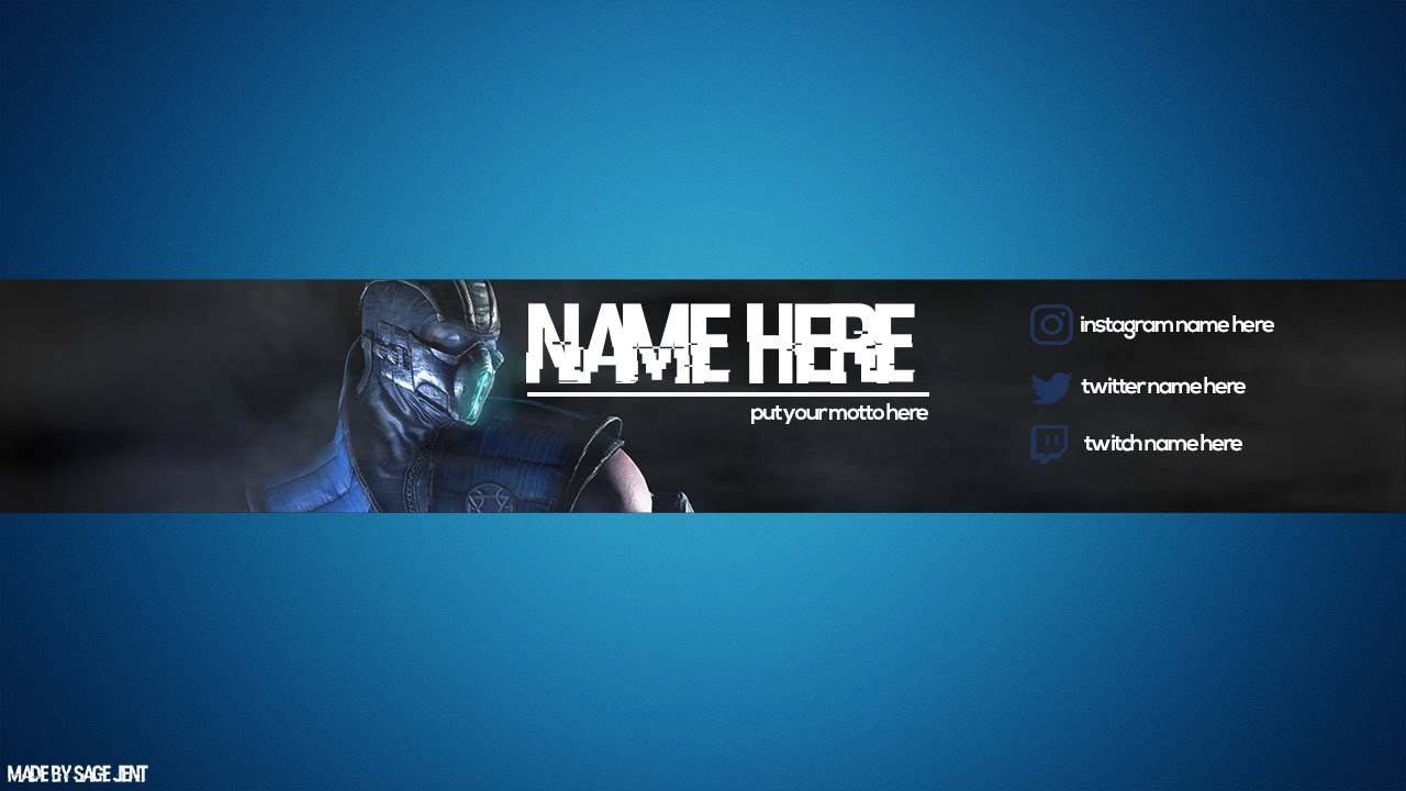 YouTube Gaming Banner/Channel Art Template | Blue