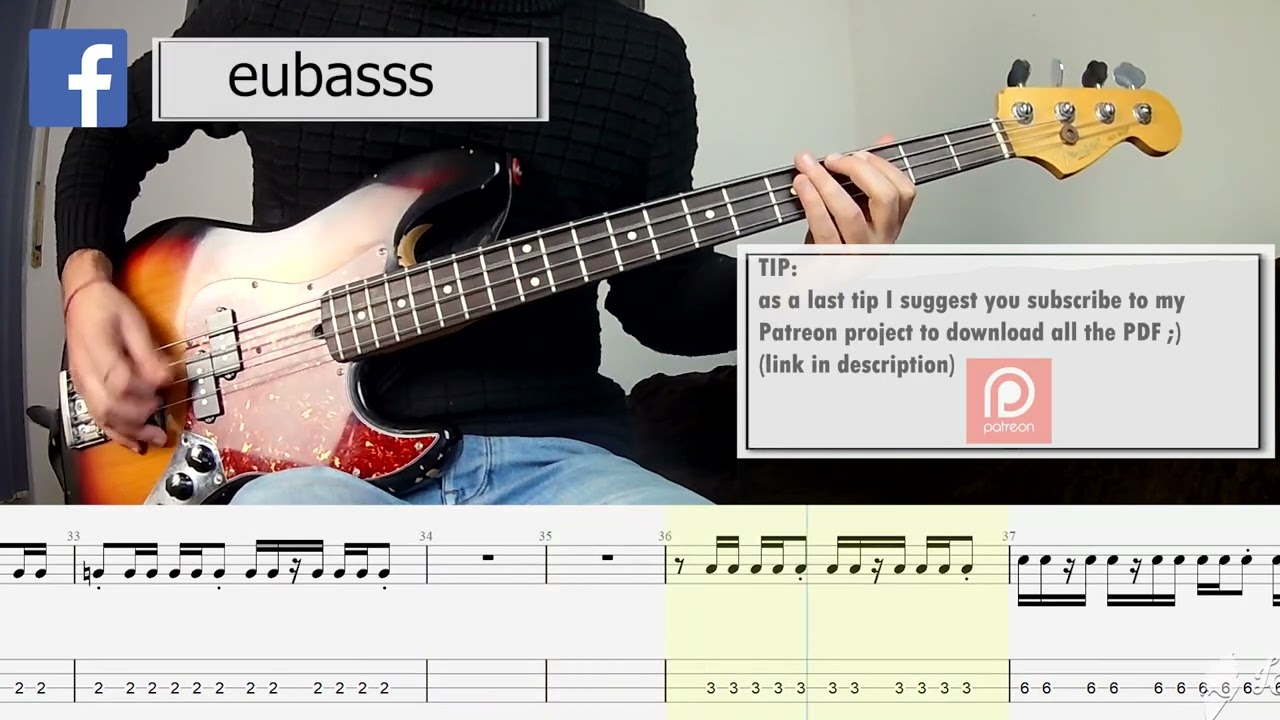 Depeche Mode - Enjoy The Silence BASS COVER + PLAY ALONG TAB + SCORE