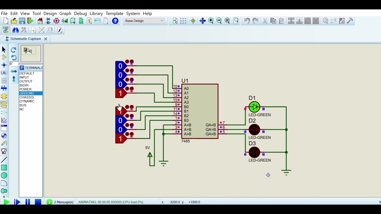 4 Bit Comparator Using Proteus