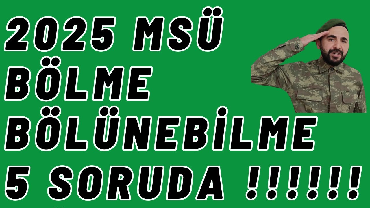 MSÜ KESİN ÇIKAN KONU !!! MSÜ bölme bölünme+1 net Msü 2025 son tekrar