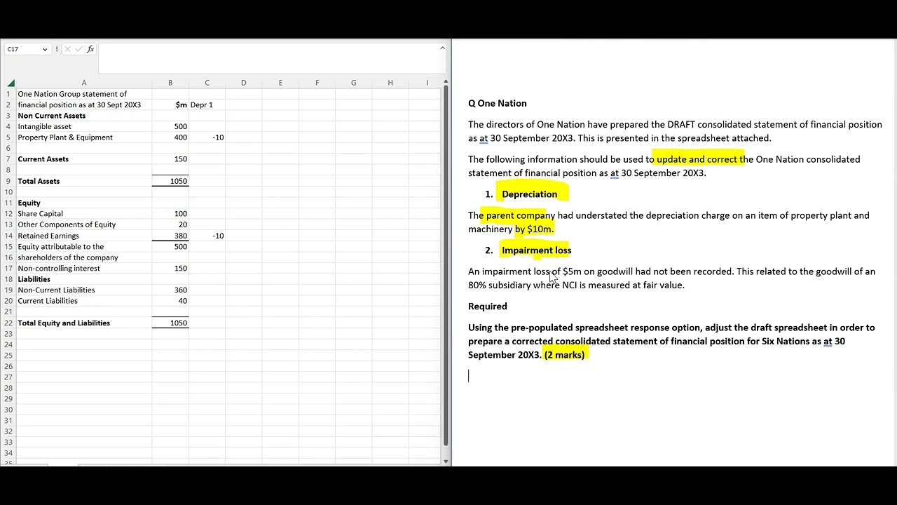 SBR pre populated spread sheet - a short teaching example