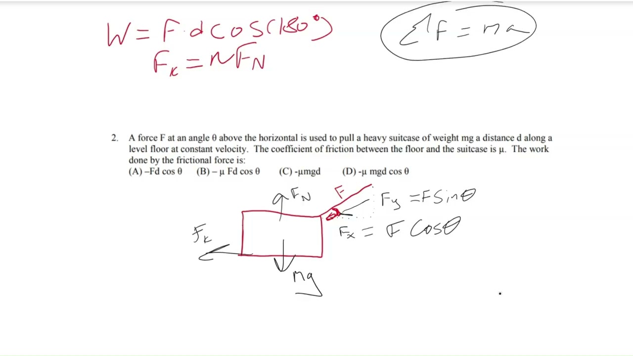 AP Physics 1 Unit 3: Work, Energy, and Power Practice Problem Walkthrough #2