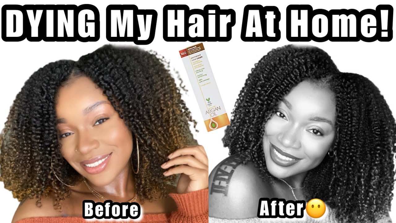 DYING My Curly Hair with PERMANENT HAIR COLOR At Home! One n Only Argan Oil Light Tangerine Blonde