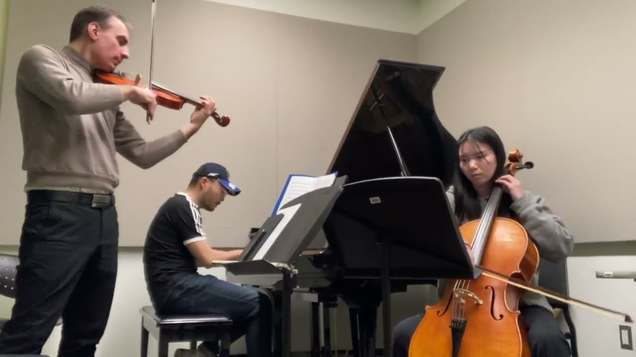 Two cellos violin and piano - late night jam - from Bach to tango