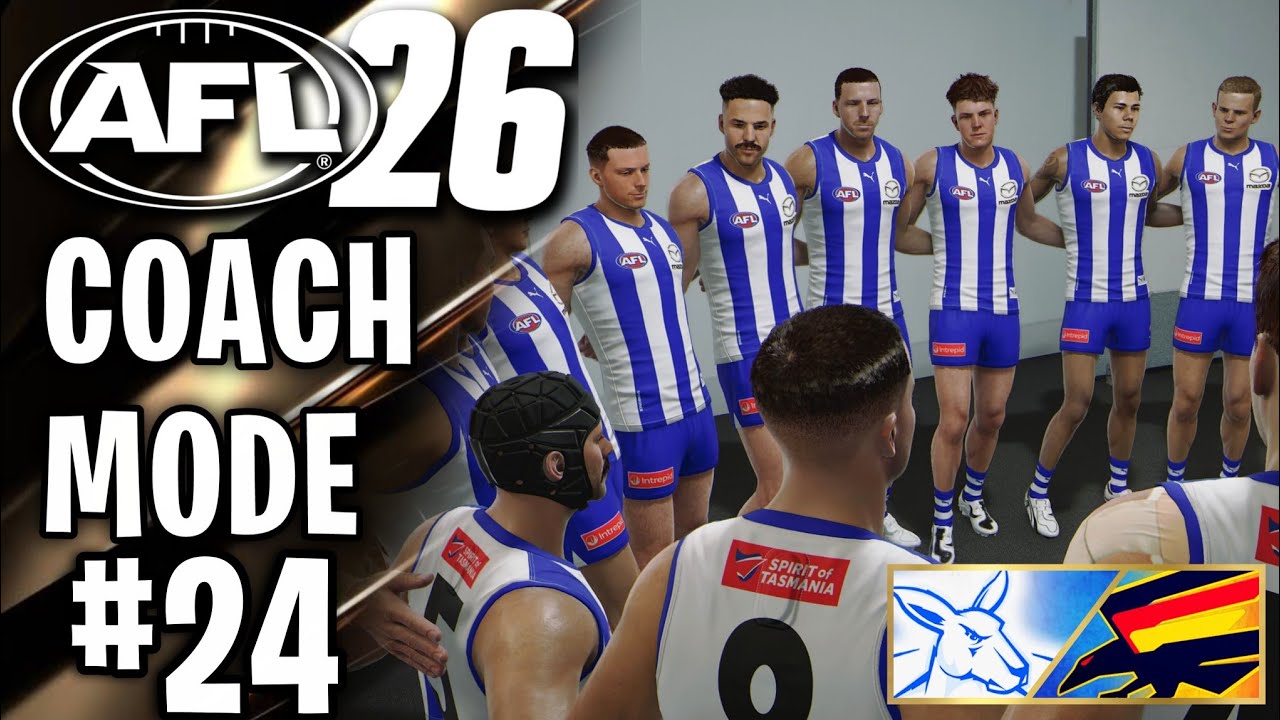 CROWS VS KANGAROOS! NORTH MELBOURE AFL26 COACH CAREER! GAME 24 