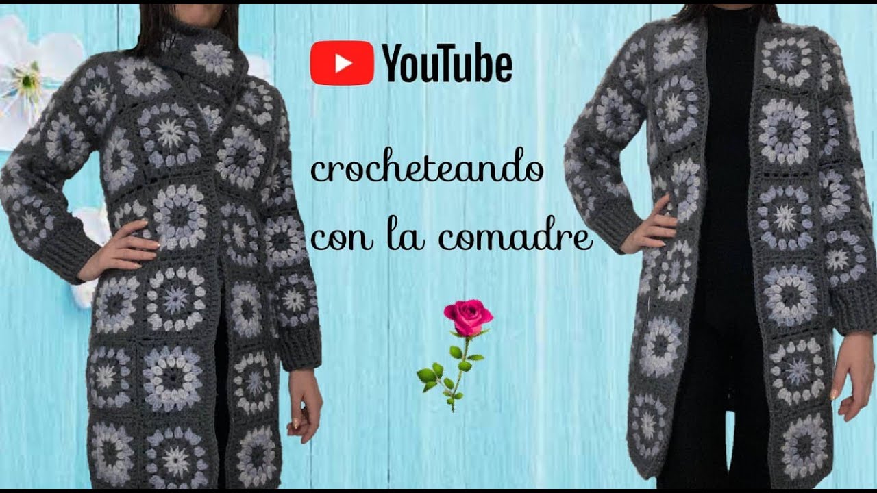 TUTORIAL COMO TEJER HERMOSO ABRIGO A CROCHET PARTE #1 #CROCHETEANDOCONLACOMADRE 👚💖😍 INVIERNO 202