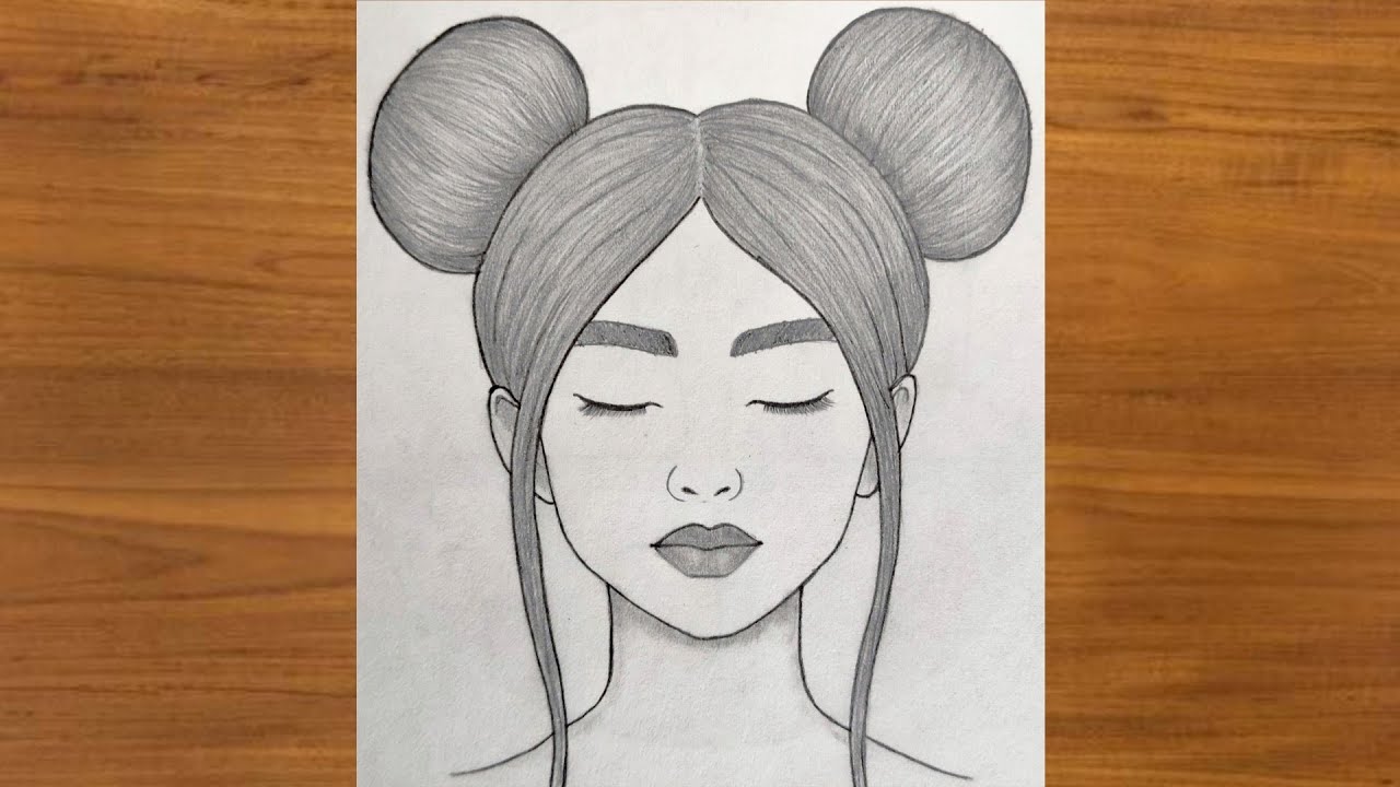 How to draw a beautiful cute girl face - easy step by step drawing tutorial / Girl drawing /Pencil