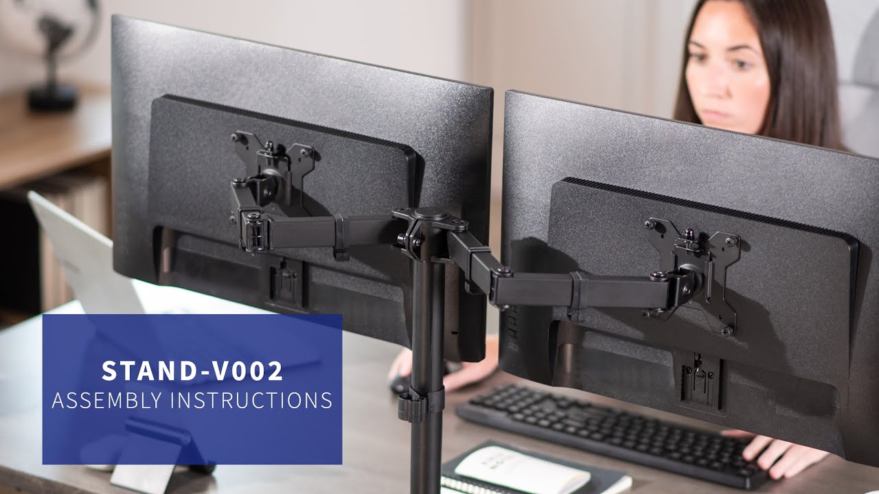 STAND-V002 VIVO Dual Monitor Desk Mount Adjustable Stand Assembly by VIVO