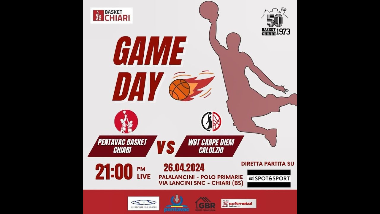 Campionato di Basket Serie C Pentavac Basket Chiari VS WBT Carpe Diem Calozio