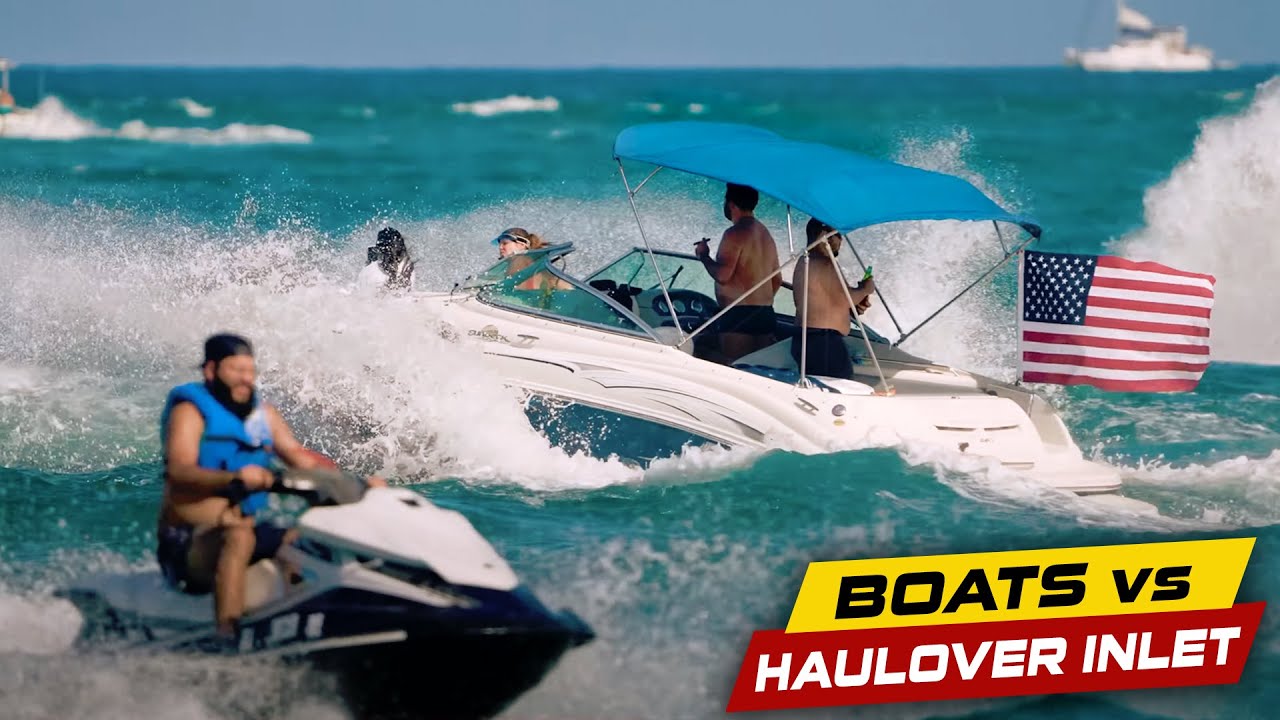 LAKE BOAT ATTEMPTS THE ATLANTIC OCEAN !! | Boats vs Haulover Inlet