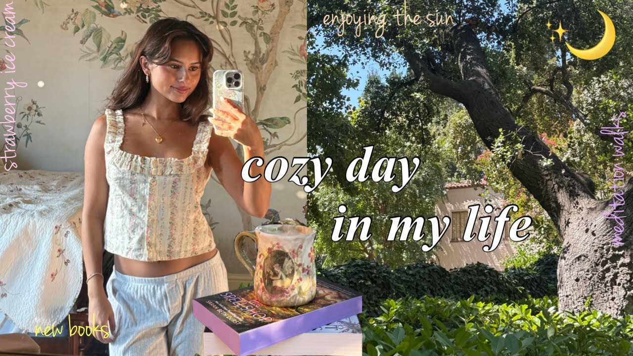 day in my life🧺new books, strawberry ice cream, meditation walks