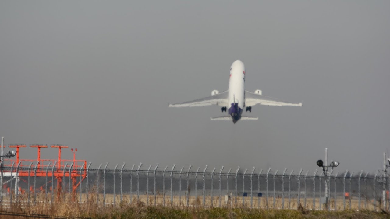 ✈✈[急上昇]ロケットスタート!!FedEx　 MD-11　RWY34L　成田空港