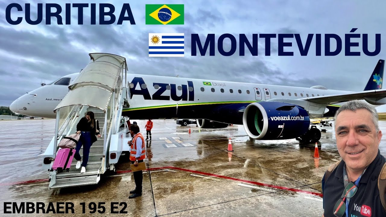 CURITIBA 🇧🇷X 🇺🇾MONTEVIDÉU COM O 195-E2 DA AZUL LINHAS AÉREAS - TRIP REPORT