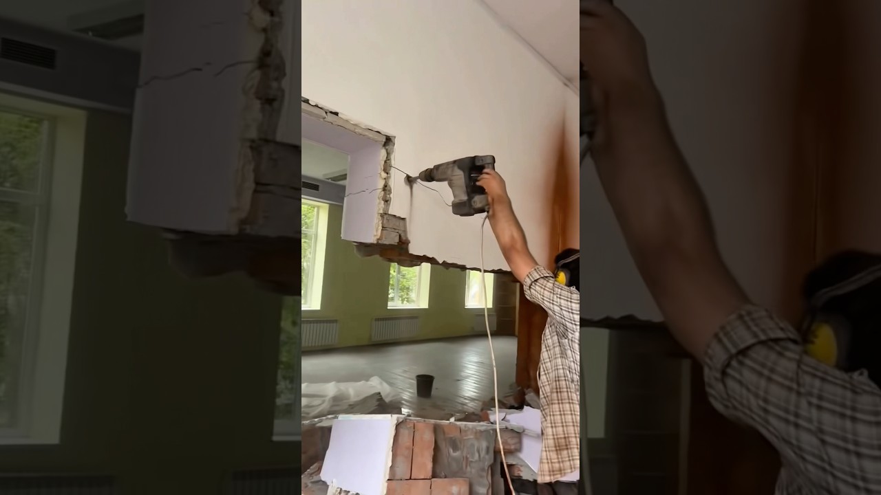 Satisfying Masonry Wall Repair Process 🧱🔧 #masonry #restoration #shorts