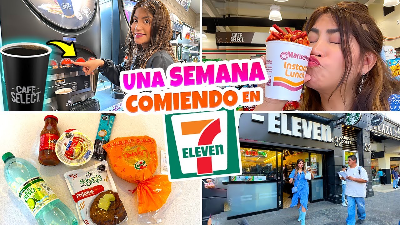Una Semana Comiendo en el 7-Eleven 🍔🍕¿Mejor que el Oxxo? | CONNY MERLIN