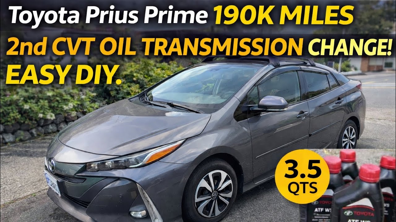 Toyota Prius Prime 190K miles 2nd CVT OIL TRANSMISSION change!  EASY DIY. Full video! 3.5 qts ATF WS