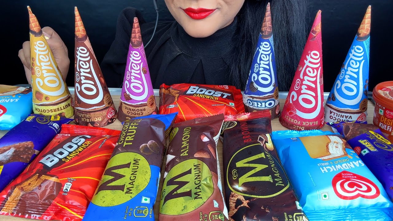 ASMR EATING ICECREAM,MAGNUM TRUFFLE,CORNETTO,KWALITY WALLS,SANDWICH ICECREAM,CRACKLE FEAST