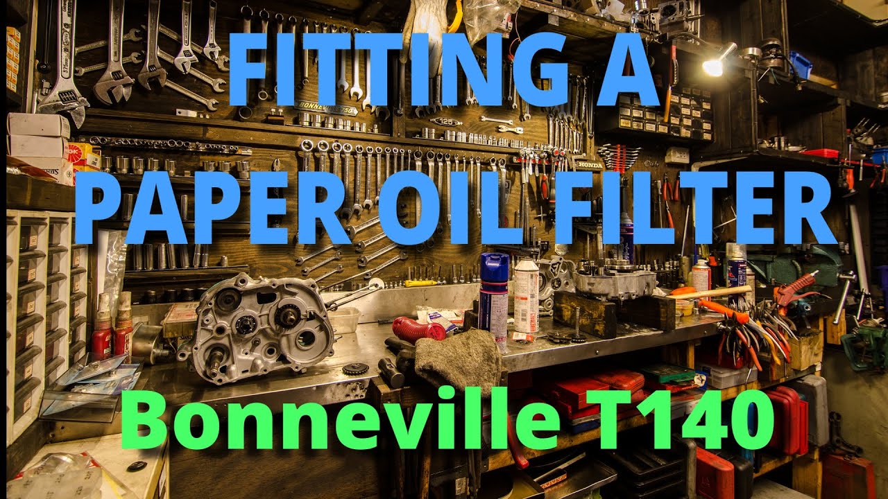Triumph Bonneville T140 oil change and fitting a paper oil filter