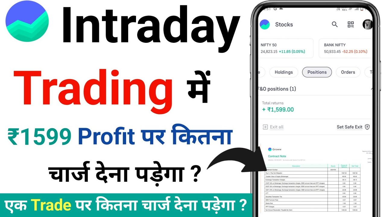 Groww intraday Trading Charges | Groww  में एक Trade करने पर कितना चार्ज लगता है?