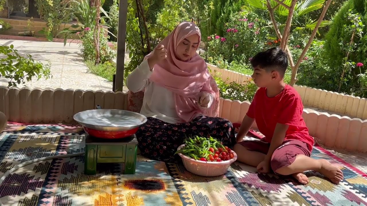 ‏Village Life | Traditional Chicken Kuku Recipe + Family Helping in the Garden