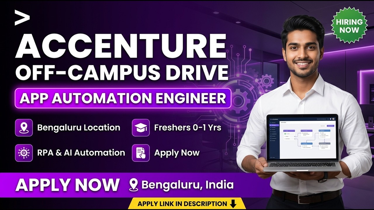 Accenture Off-Campus Drive 2026 | App Automation Engineer, Bengaluru #accenture #freshers #itjobs