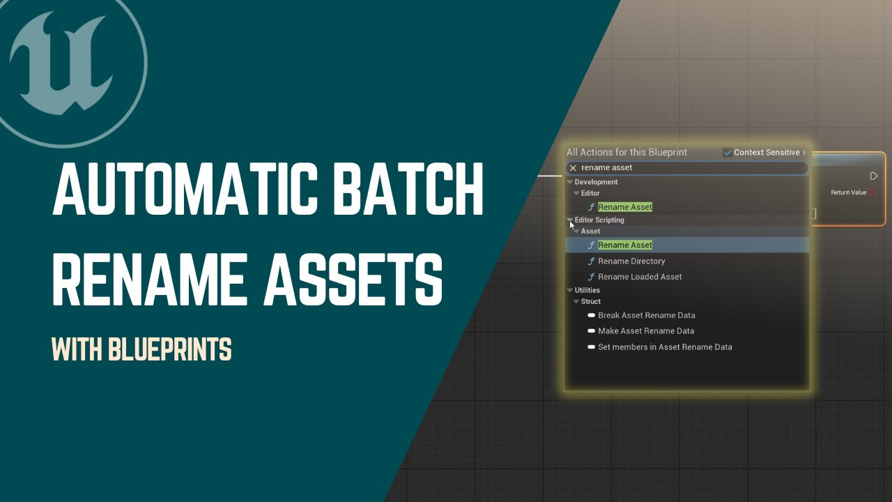 Batch Rename Assets With Blueprints