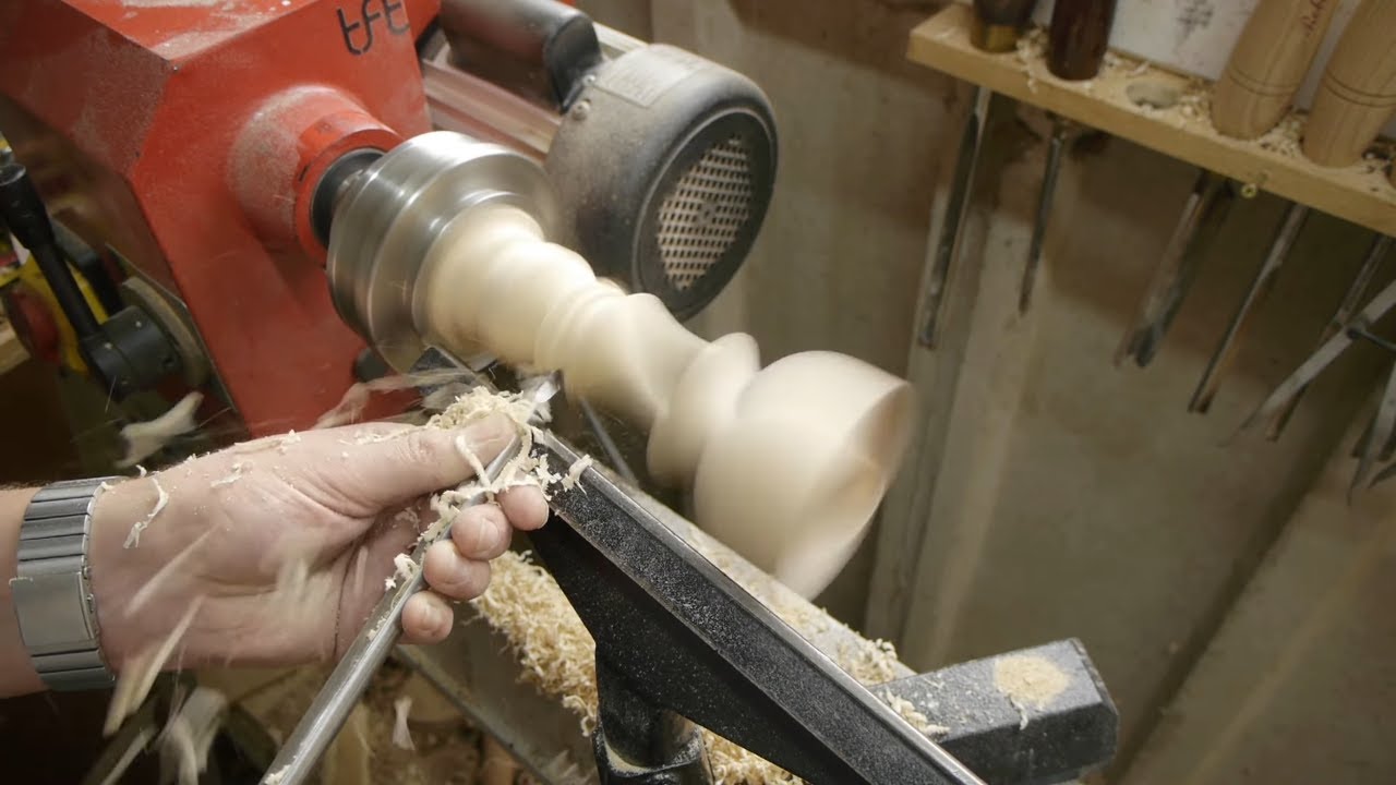 Woodturning - Multi axis spindle turning - Off centre turning project - Apple Goblet.