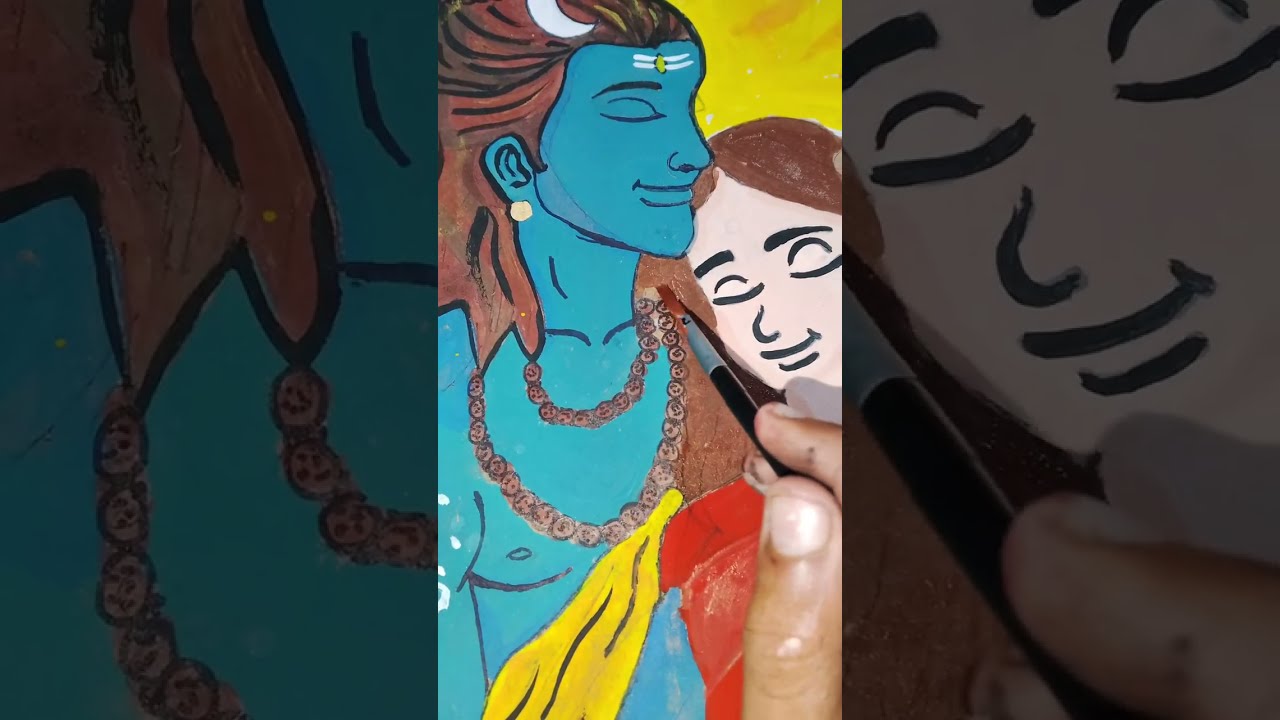 Shivratri special drawing 🙏❤️❤️🥹😍🥰#shiv ji #parvati ji