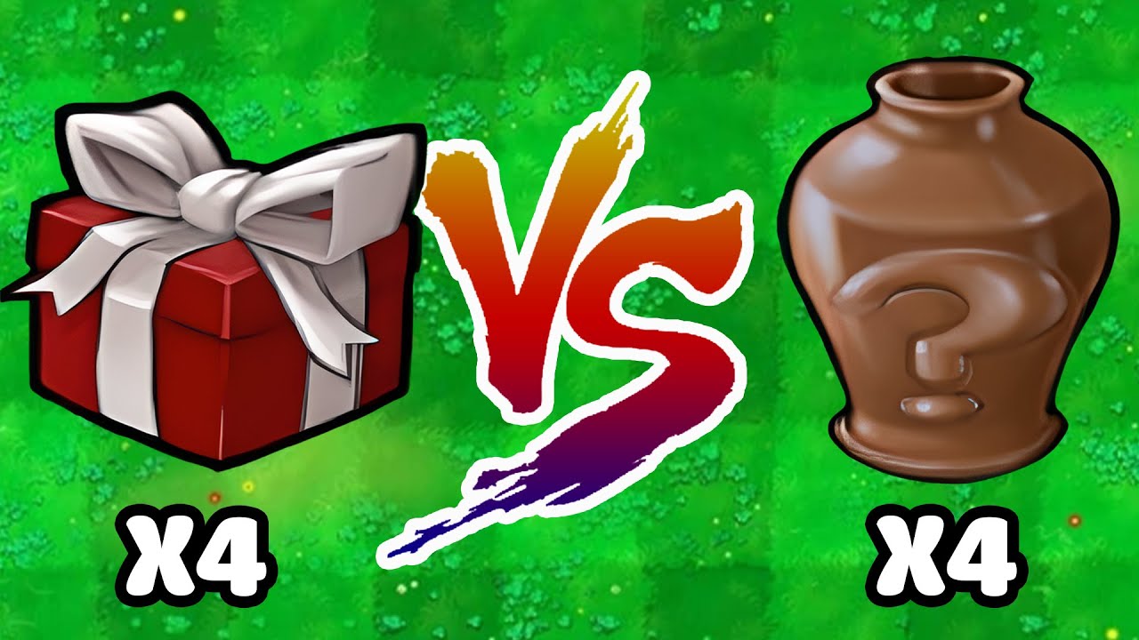 4 RANDOM BOX vs 4 ZOMBIE VASES, Who Will Win? PVZ Hybrid Challenge