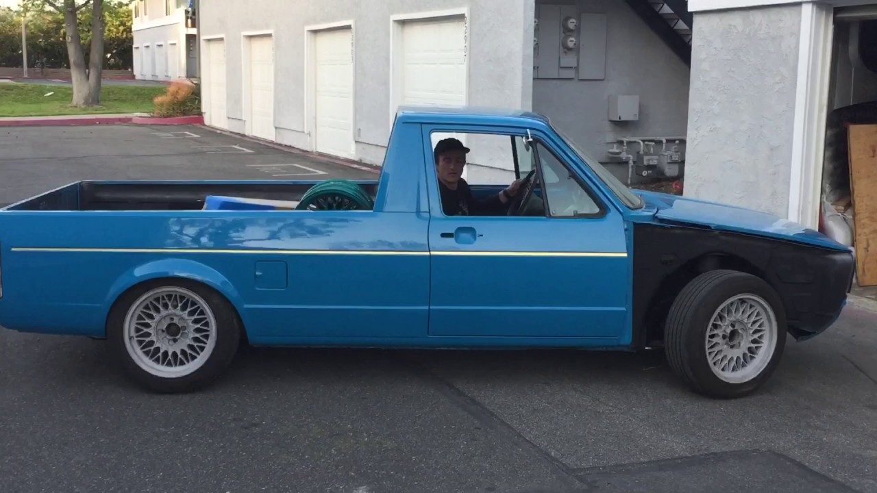 SLAMMED 1980 VW RABBIT PICKUP TRUCK FIRST DRIVE
