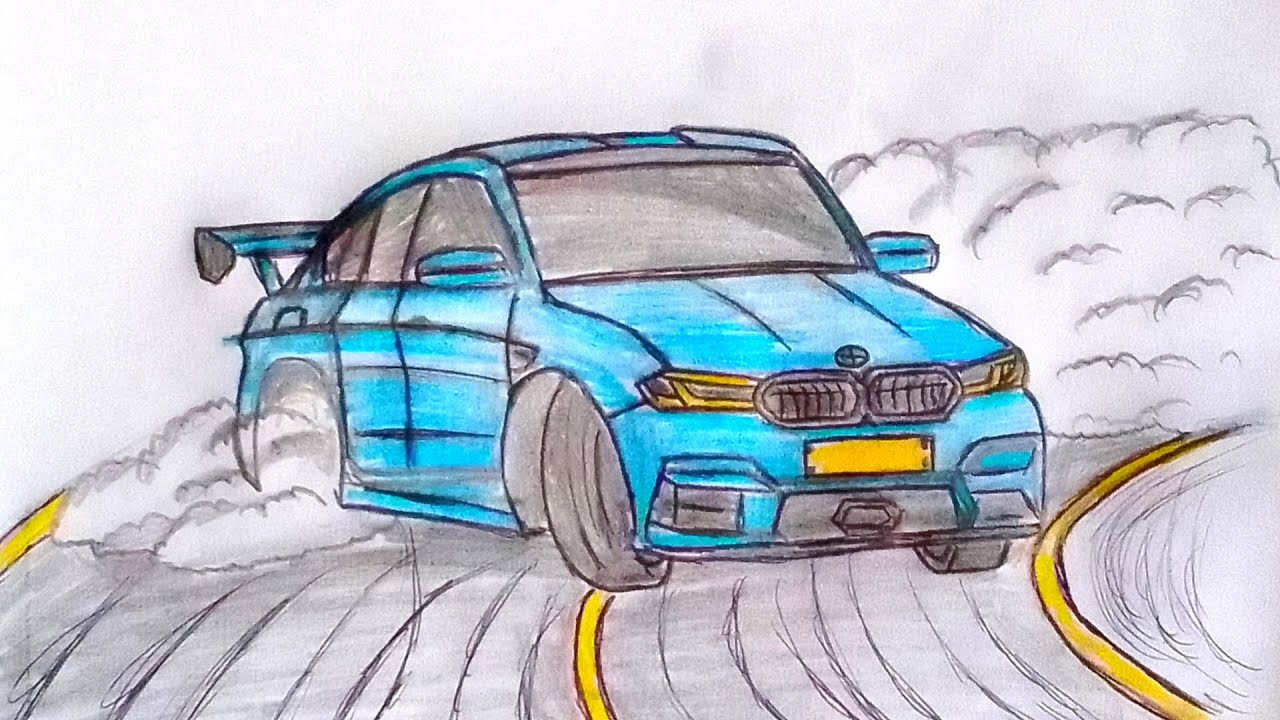 BMW M5 CS Drift Drawing (760HP) | Satisfying Pencil Art