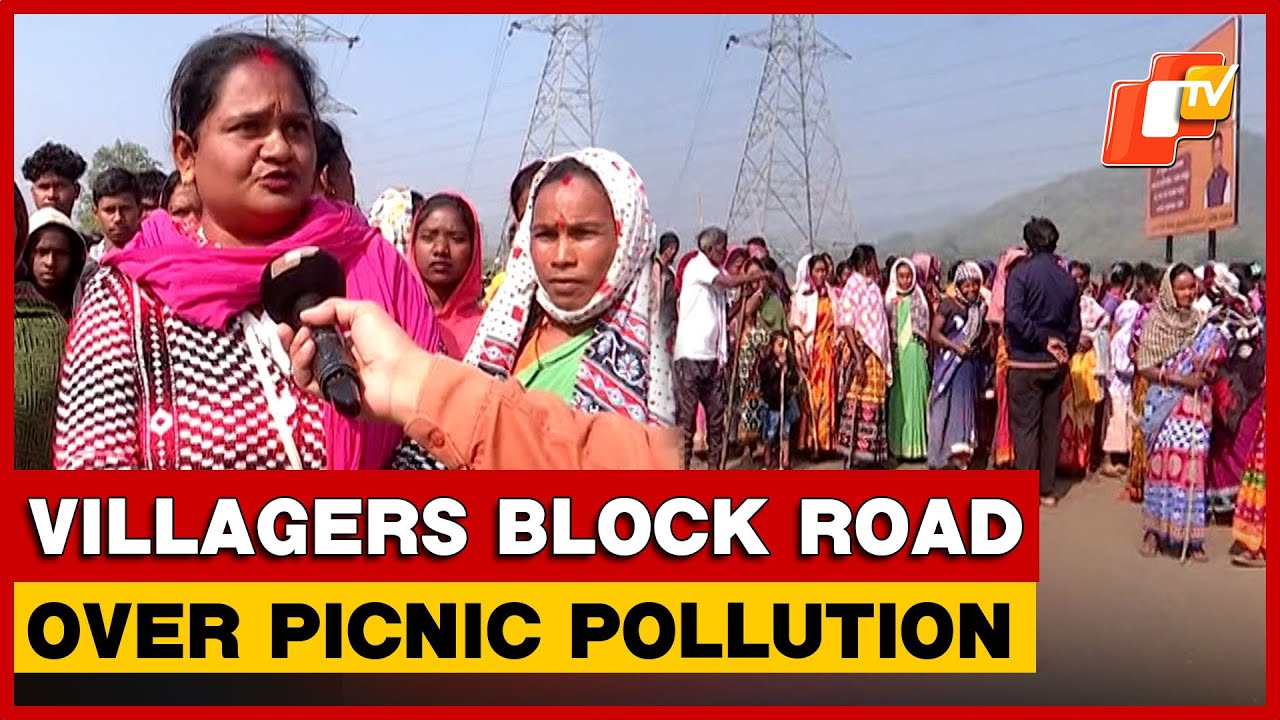 Villagers Block Road Near Mitkundri Bridge In Rourkela Over Environmental Damage From Picnics