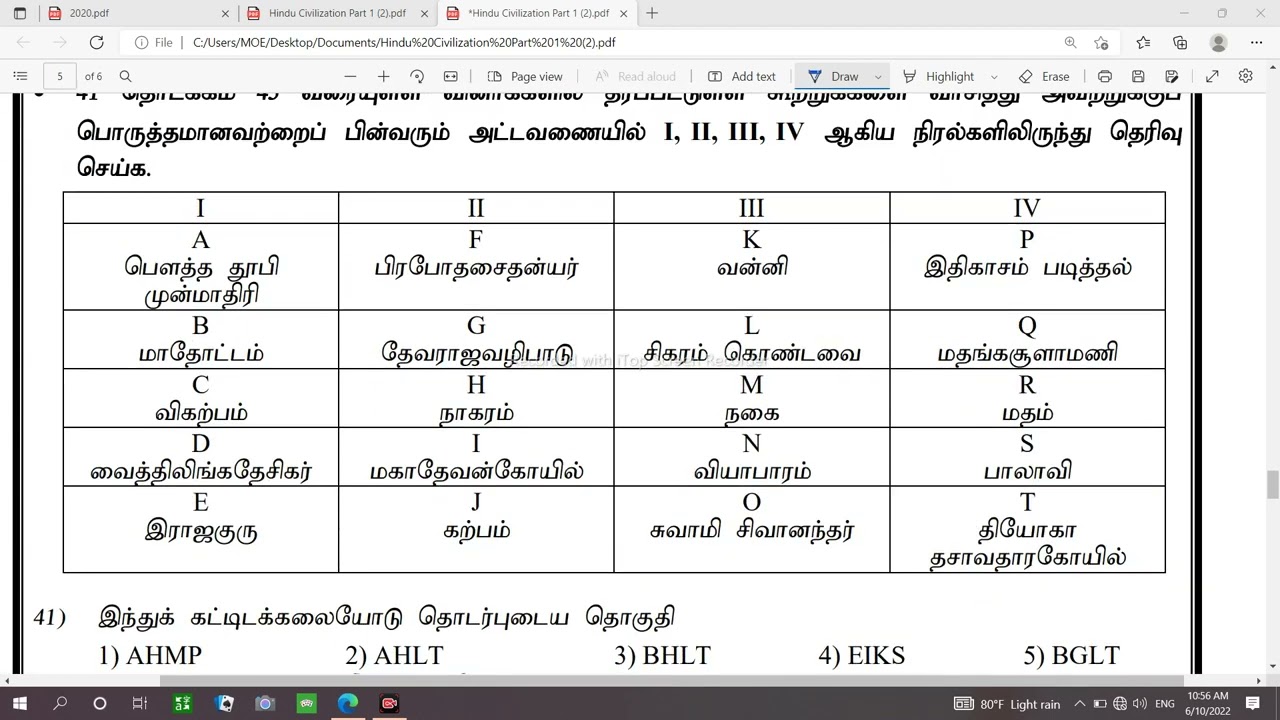 தரம் 13 இந்து நாகரிகம், பகுதி-1 வினாக்கள், பாகம்-11 (Grade 13 Hindu Civilization)