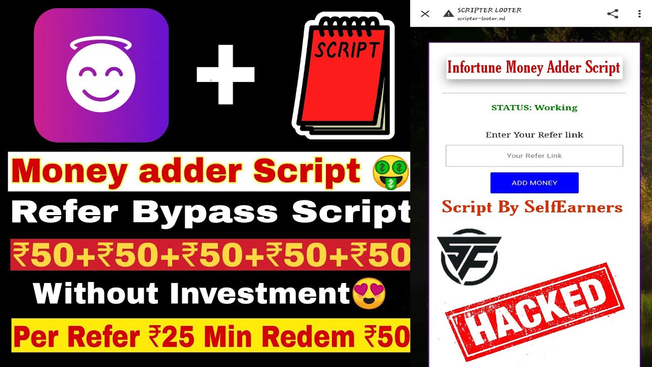 InFortune App Unlimited Refer Bypass Trick | DaliyLuck App Without Number Refer Bypass Script |#Loot