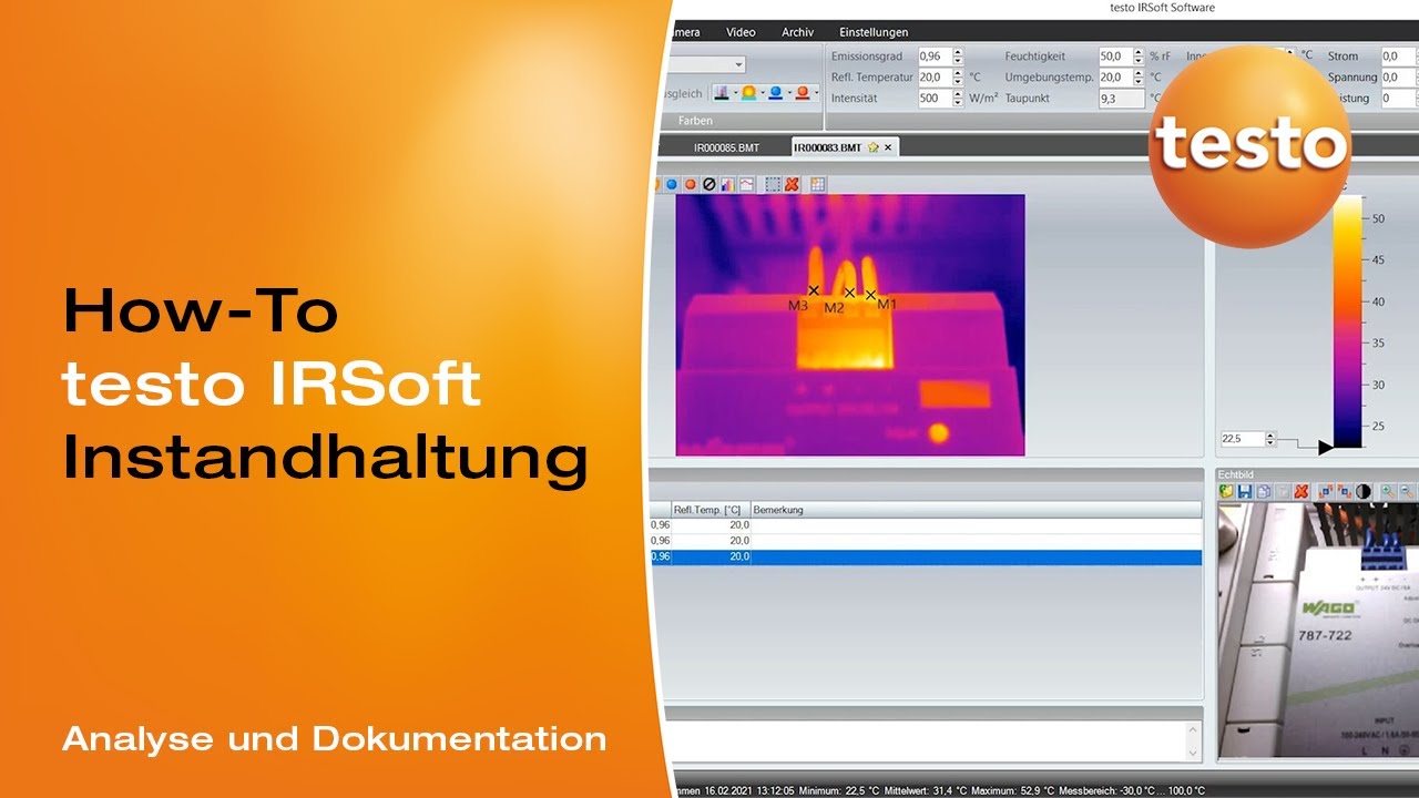 Instandhaltung: Wärmebilder analysieren & dokumentieren mit testo IRSoft | testo 883: Videoanleitung
