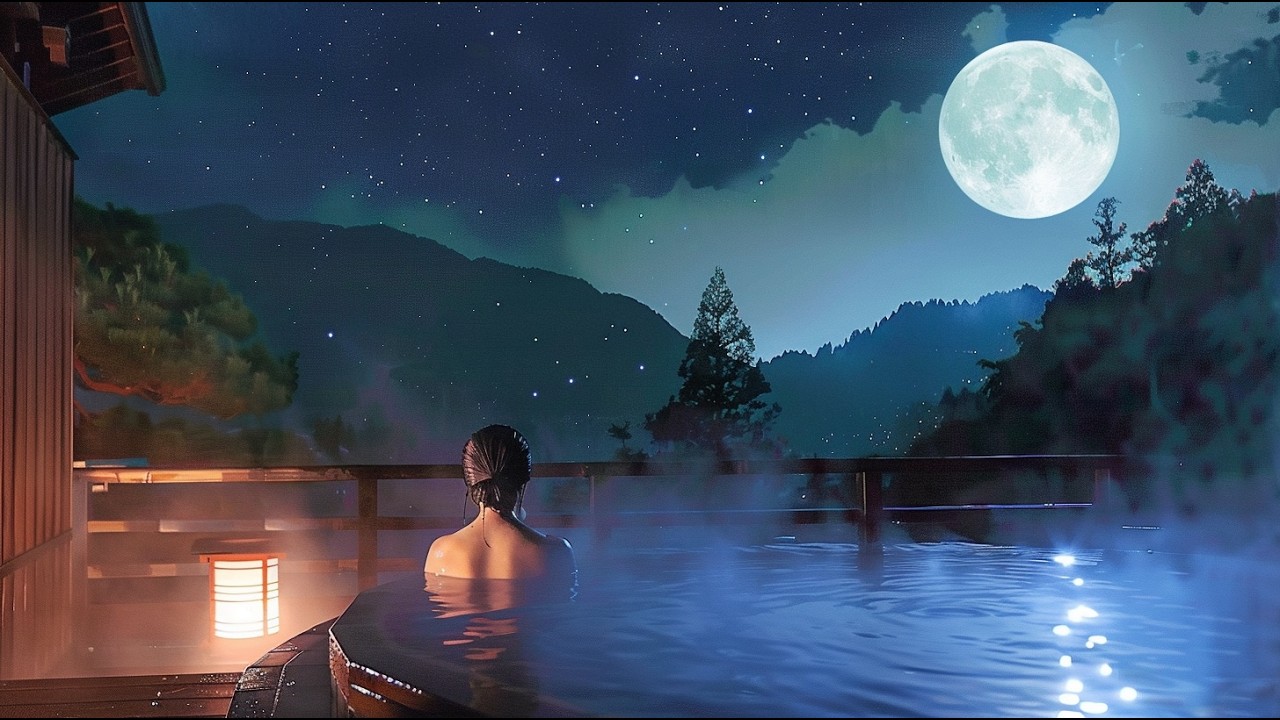 Moonlit Onsen Night 🌙 Koto Lo-fi for Deep Focus (3 Hours)