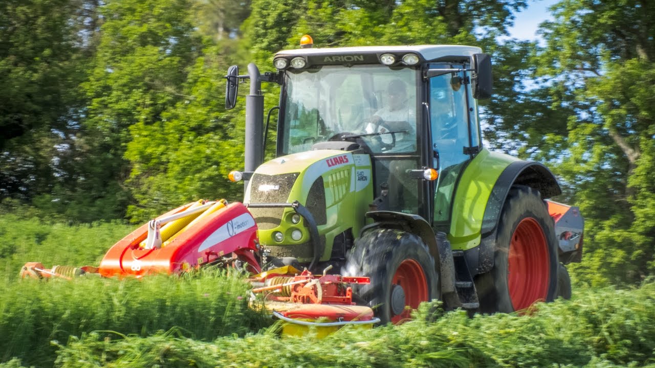 [HD] CLAAS arion 540 & Pottinger alpha motion & Kuhn FC303GC | Fauchage 2017