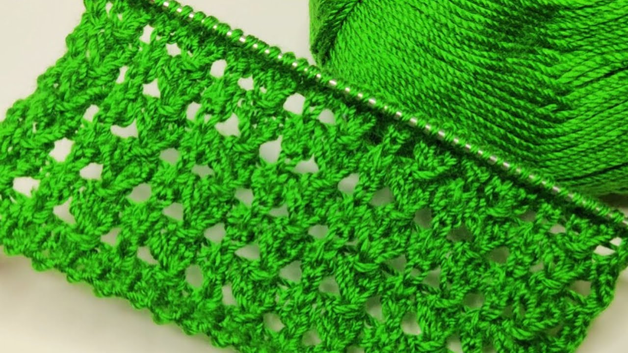 😍Easy & Beautiful Lace Knitting Pattern! #knittingpattern #beginnersstitch