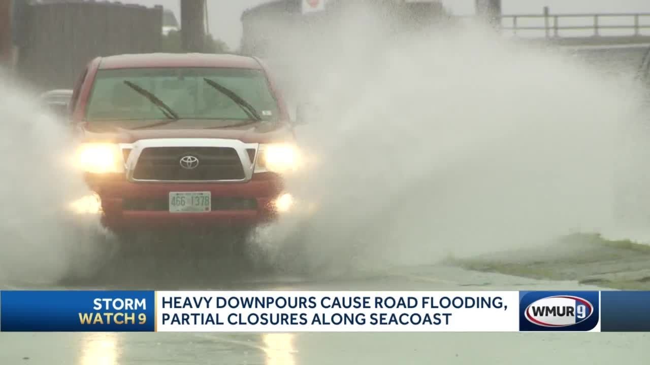 Heavy downpours cause road flooding, partial closures along Seacoast